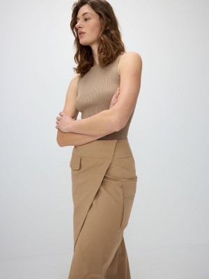 Reserved Asymmetrical Front Detail Röcke Damen Beige | 8205-IGSDL