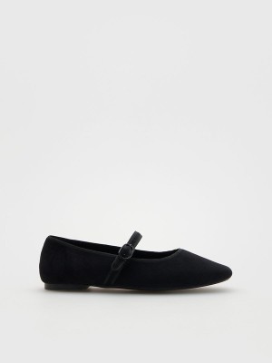 Reserved Ballerinas Halbschuhe Damen Schwarz | 0592-HRZYM