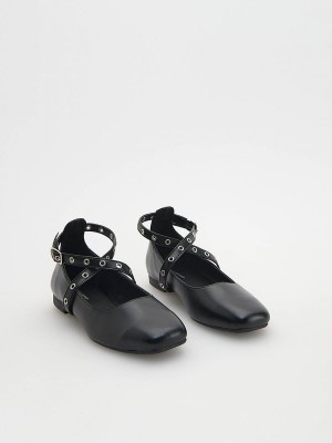 Reserved Ballerinas Schuhe Mädchen Schwarz | 9051-FCBGZ