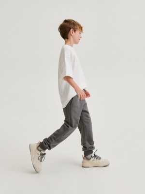 Reserved Baumwoll Joggers Hosen Jungen Dunkelgrau | 0742-YCEAF