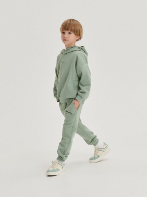 Reserved Baumwoll Joggers Hosen Jungen Hellolivgrün | 4892-NSEIT