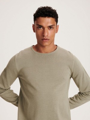 Reserved Baumwoll Pullover Herren Hellgrün | 9314-FYHBD