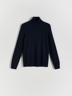 Reserved Baumwoll Rich Turtleneck Pullover Herren Navy | 7234-NHZBE