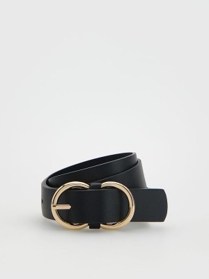 Reserved Beltdecorative Schnallen Gürtel Damen Schwarz | 7160-URYNK