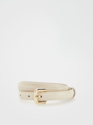 Reserved Beltdecorative Schnallen Gürtel Damen Weiß | 2048-RCBPV