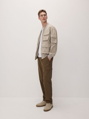 Reserved Bomber Jacken Herren Beige | 5974-CJIQA