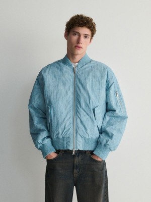 Reserved Bomber Jacken Herren Hellblau | 4386-QOIZT