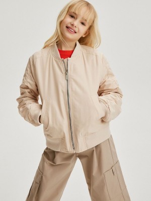 Reserved Bomber Jacken Mädchen Beige | 2701-RTWJH