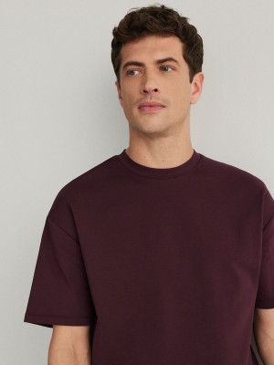 Reserved Boxy T-shirts Herren Bordeaux | 5713-QWODT