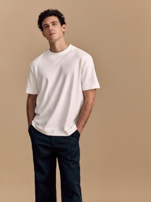 Reserved Boxy T-shirts Herren Weiß | 3659-UAMNW