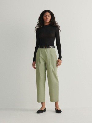 Reserved Chino With Hosen Damen Grün | 9432-GJUEL