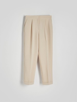 Reserved Cuffs Hosen Damen Beige | 0538-ZXAYQ