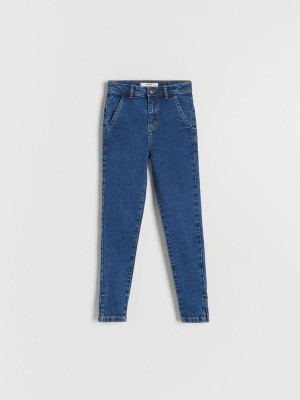 Reserved Elastic Schlank High Taille Jeans Mädchen Navy | 1457-LQGJB