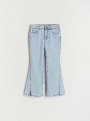 Reserved Flarehem Splits Jeans Mädchen Blau | 8627-JSZGD