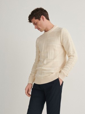 Reserved Jumper In Textured Knit Pullover Herren Beige | 7269-HDFQI