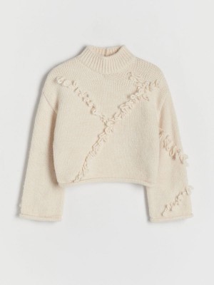 Reserved Jumperfringes Pullover Mädchen Weiß | 2681-JFUVN