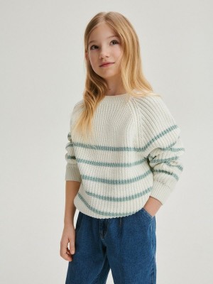 Reserved Klassische Design Stripe Pullover Mädchen Mehrfarbig | 3701-MJFSY