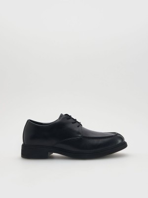 Reserved Leder Derby Schuhe Herren Schwarz | 2174-TXOIQ