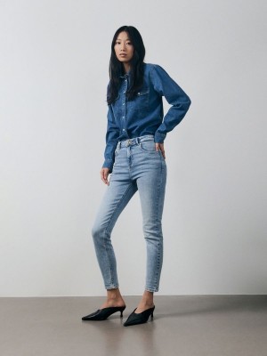 Reserved Mid Rise Slim Jeans Damen Blau | 1039-NLYEC