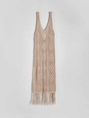 Reserved Openwork Beach Cover-Ups Damen Beige | 6584-OTMQE