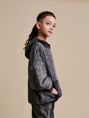 Reserved Oversize Sweatwash Effect Pullover Jungen Dunkelgrau | 9748-KEFVH