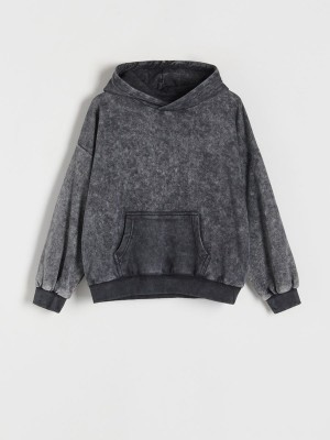 Reserved Oversize Sweatwash Effect Pullover Jungen Dunkelgrau | 3298-JZVAQ