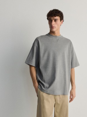 Reserved Oversized T-shirts Herren Hellgrau | 8097-XIMAS