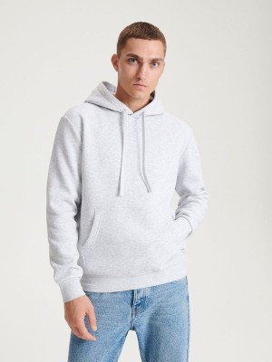 Reserved Plain Baumwoll Rich Sweatshirts Herren Hellgrau | 0514-REYDF