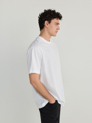 Reserved Plain Boxy T-shirts Herren Weiß | 6894-JIAVC