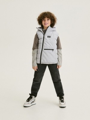 Reserved Quiltedhood Jacken Jungen Hellgrau | 7846-HGYNA