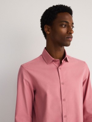 Reserved Regular Fit Baumwoll Rich Hemd Herren Rosa | 4917-XQYVL