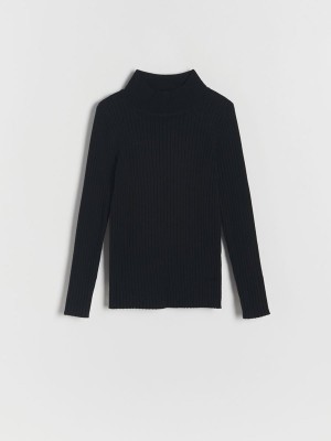 Reserved Rib Knit Pullover Mädchen Schwarz | 9043-UAIDB