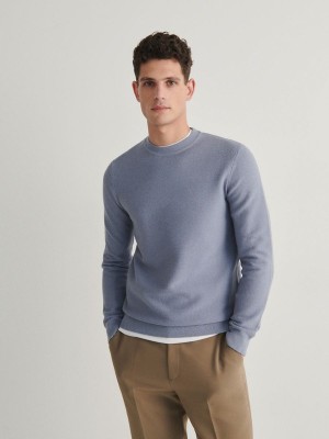 Reserved Structural Pullover Herren Hellblau | 8431-TDSEK