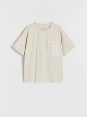 Reserved T-a Pocket T-shirts Jungen Beige | 4380-MXOHZ