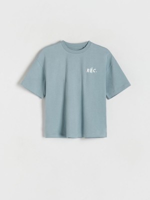 Reserved T-print T-shirts Jungen Blau | 4987-GSWTB