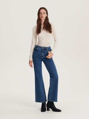 Reserved Weite Leg Jeans Damen Blau | 8267-CVDUM