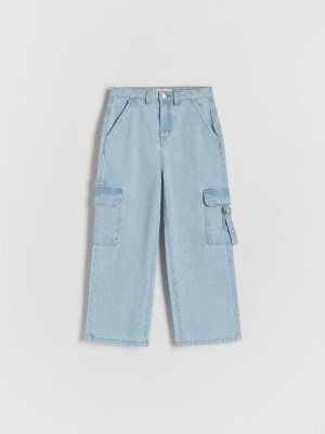 Reserved Weite Legcargo Pockets Jeans Mädchen Blau | 7956-BIZTV