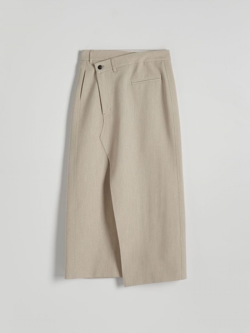 Reserved Asymmetric Detail Röcke Damen Beige | 0413-EGFOK