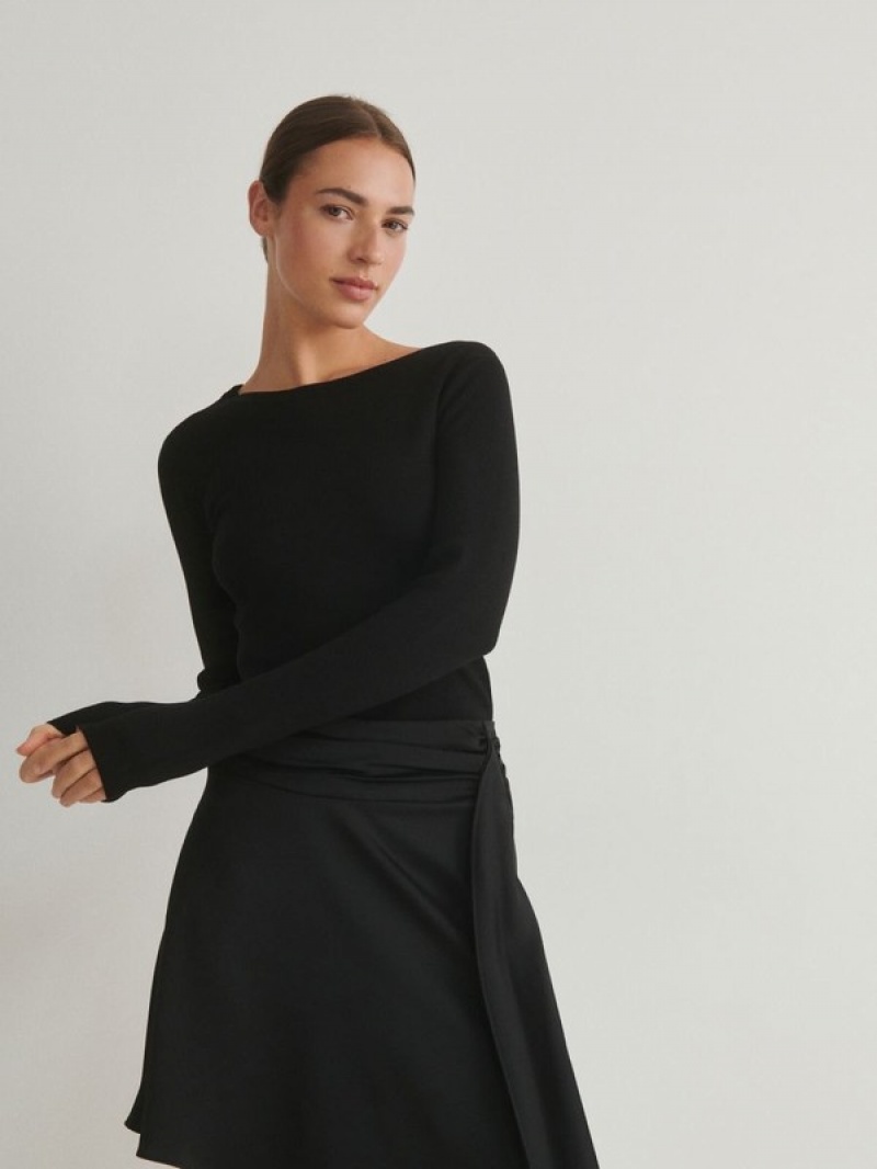 Reserved Asymmetric Hem Röcke Damen Schwarz | 6134-FWUGX