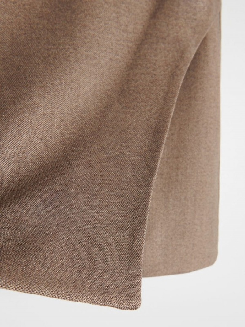 Reserved Asymmetric Pleat Detail Röcke Damen Beige | 2806-HANUT