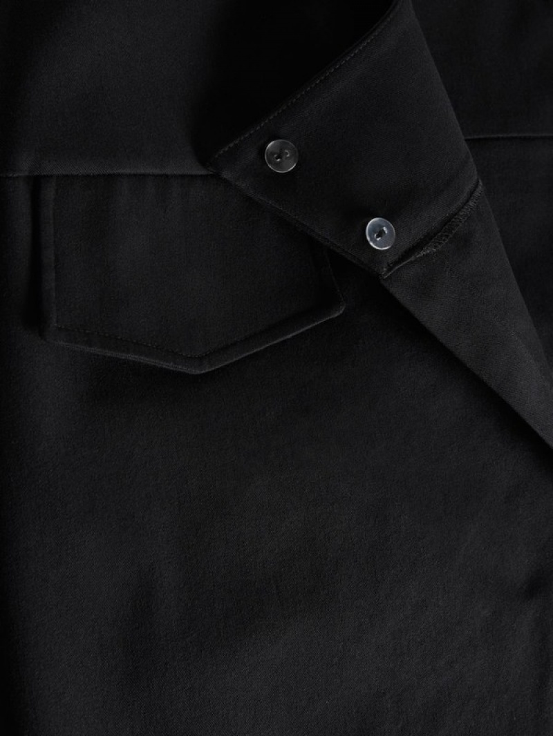 Reserved Asymmetrical Front Detail Röcke Damen Schwarz | 7459-SUKYM