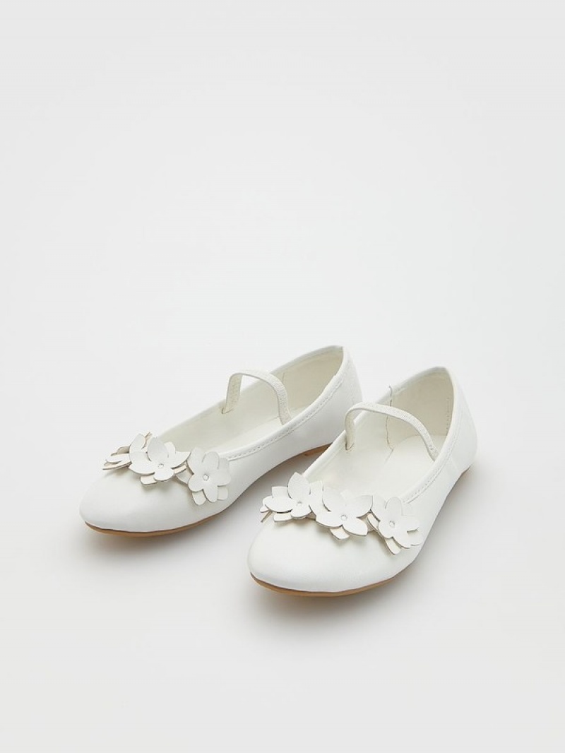 Reserved Ballerinas Schuhe Mädchen Weiß | 9345-AVWXM