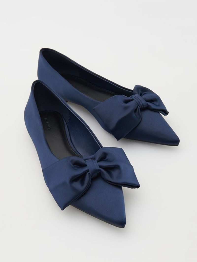 Reserved Ballerinasbow Detail Halbschuhe Damen Navy | 9351-GLOPZ