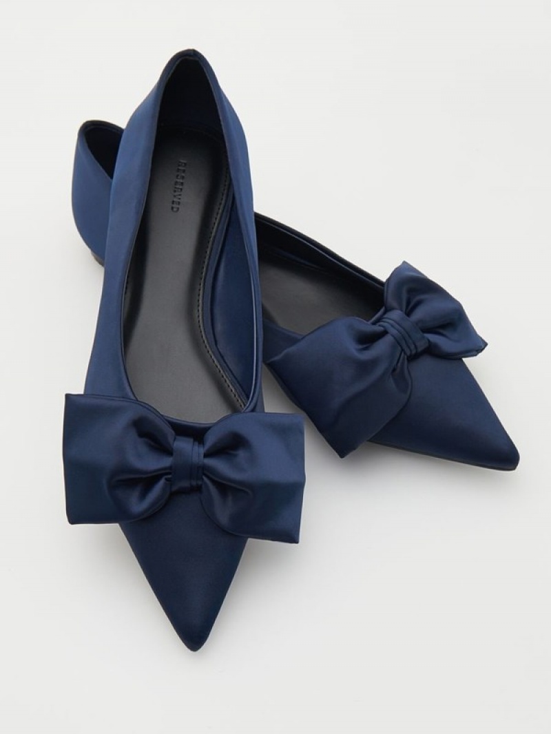 Reserved Ballerinasbow Detail Halbschuhe Damen Navy | 9351-GLOPZ