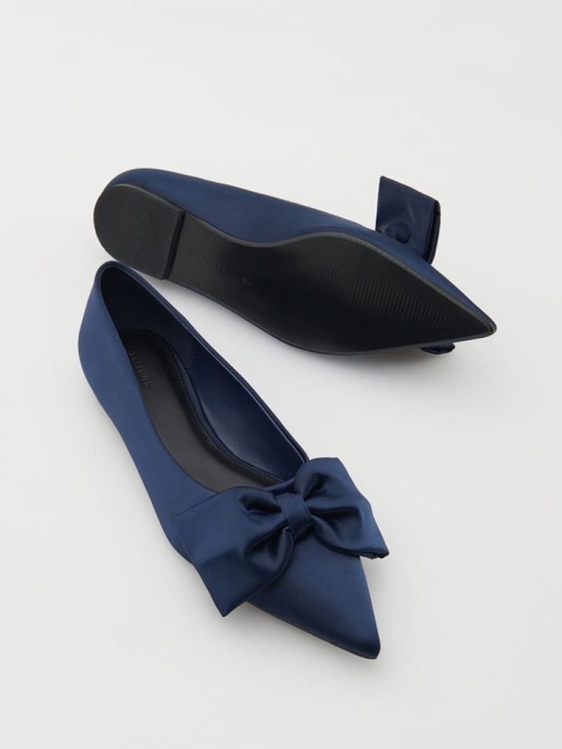 Reserved Ballerinasbow Detail Halbschuhe Damen Navy | 9351-GLOPZ