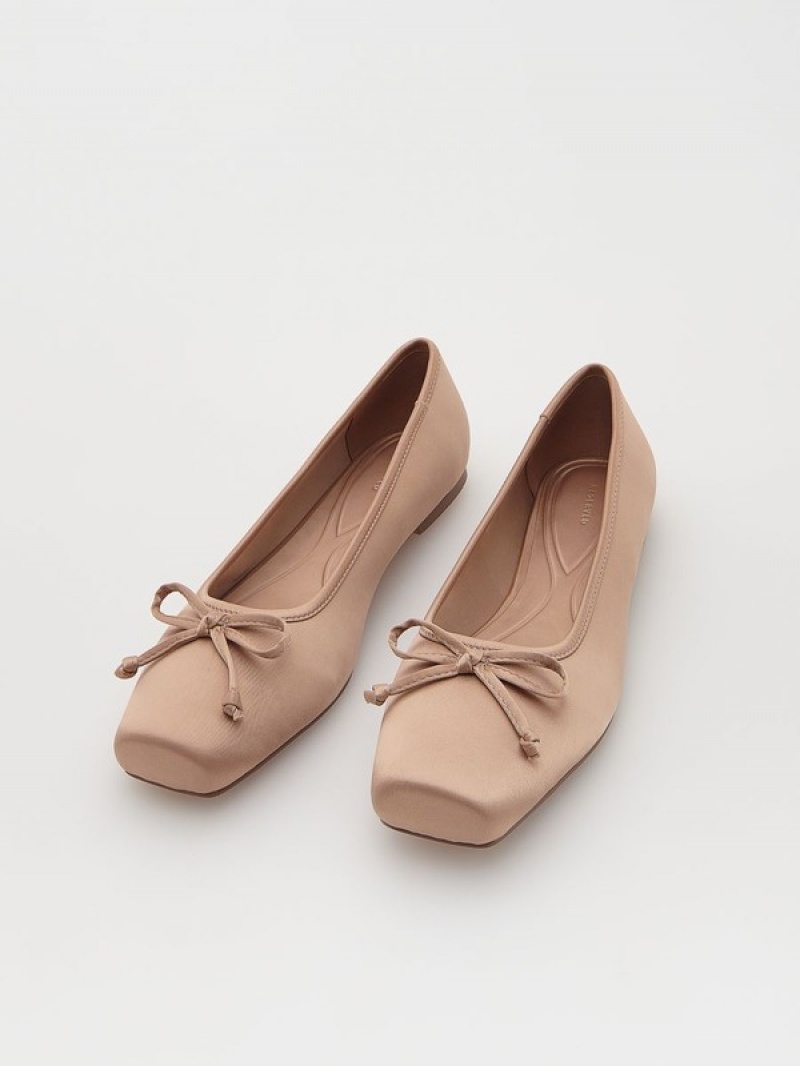 Reserved Ballerinasbow Detail Halbschuhe Damen Rosa | 8796-KJDBE