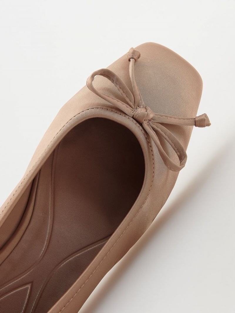 Reserved Ballerinasbow Detail Halbschuhe Damen Rosa | 8796-KJDBE