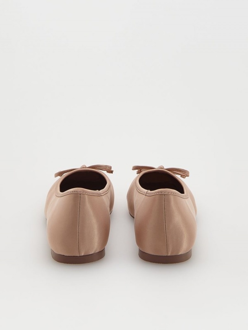 Reserved Ballerinasbow Detail Halbschuhe Damen Rosa | 8796-KJDBE