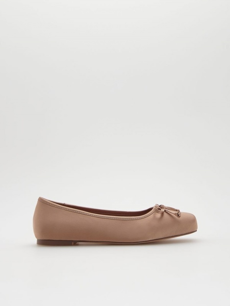 Reserved Ballerinasbow Detail Halbschuhe Damen Rosa | 8796-KJDBE