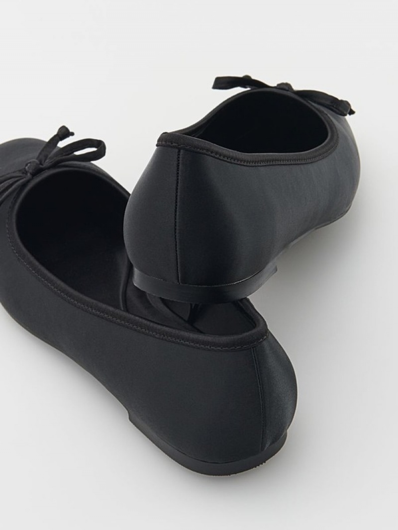 Reserved Ballerinasbow Detail Halbschuhe Damen Schwarz | 9832-KXGFO